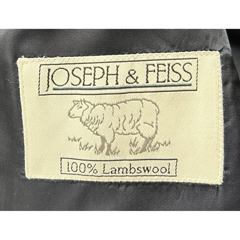 Joseph & Feiss Blazer Mens 44 100%‎ Lambswool Blazer Gray Glen Plaid Sport Coat
